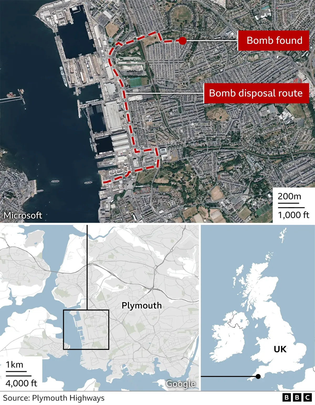 Plymouth bomb detonated after successful evacuation image 1