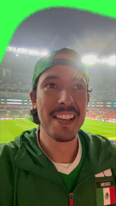 Mexico fan Ricardo Pacheco reacts to Mexico reaching the last 16 of the FIFA World Cup