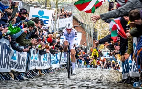 Demi Vollering powers up the brutal Oude Kwaremont on her way to her first Tour of Flanders victory in Oudenaarde in April.