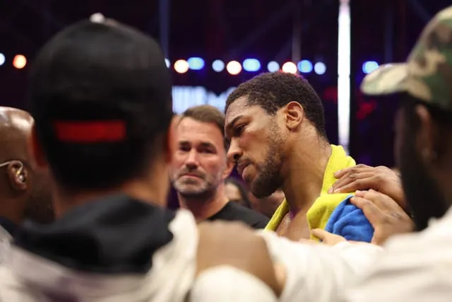 Joshua was clearly emotional in the ring after the fight