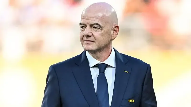 Fifa president Gianni Infantino looks on after the World Cup final between Spain and Argentina at New York New Jersey Stadium