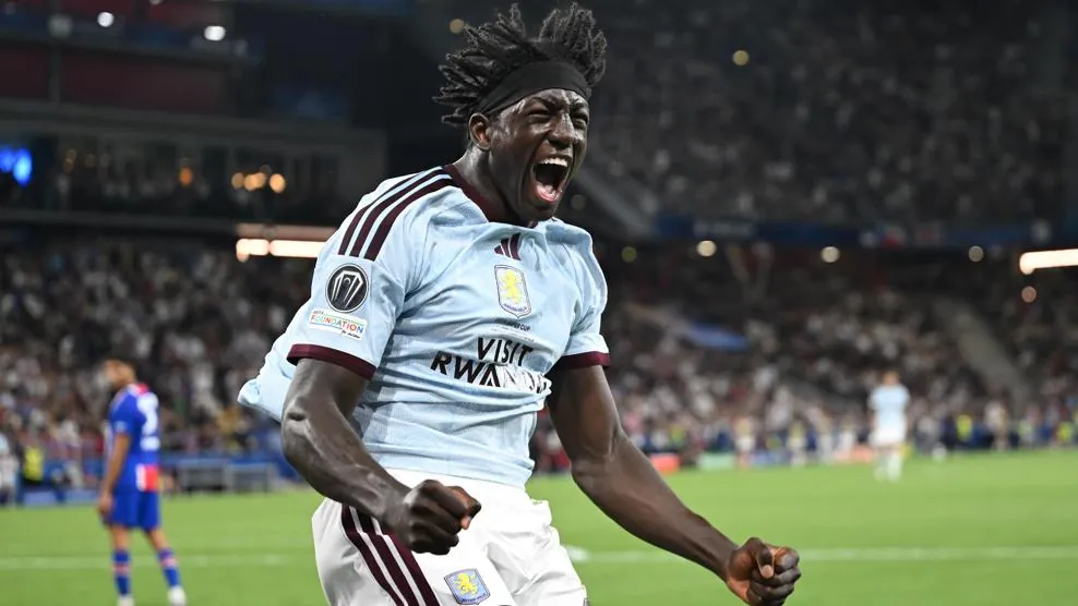 Brian Madjo shows his joy after netting the equaliser